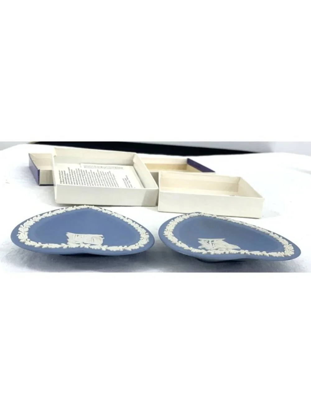 Wedgwood Heart Shaped Trinket Dishes Jasper Ware 4.5